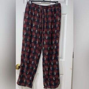 Eddie Bauer Mens's Large  Red and Black Plaid Sasquatch Lounge Pants